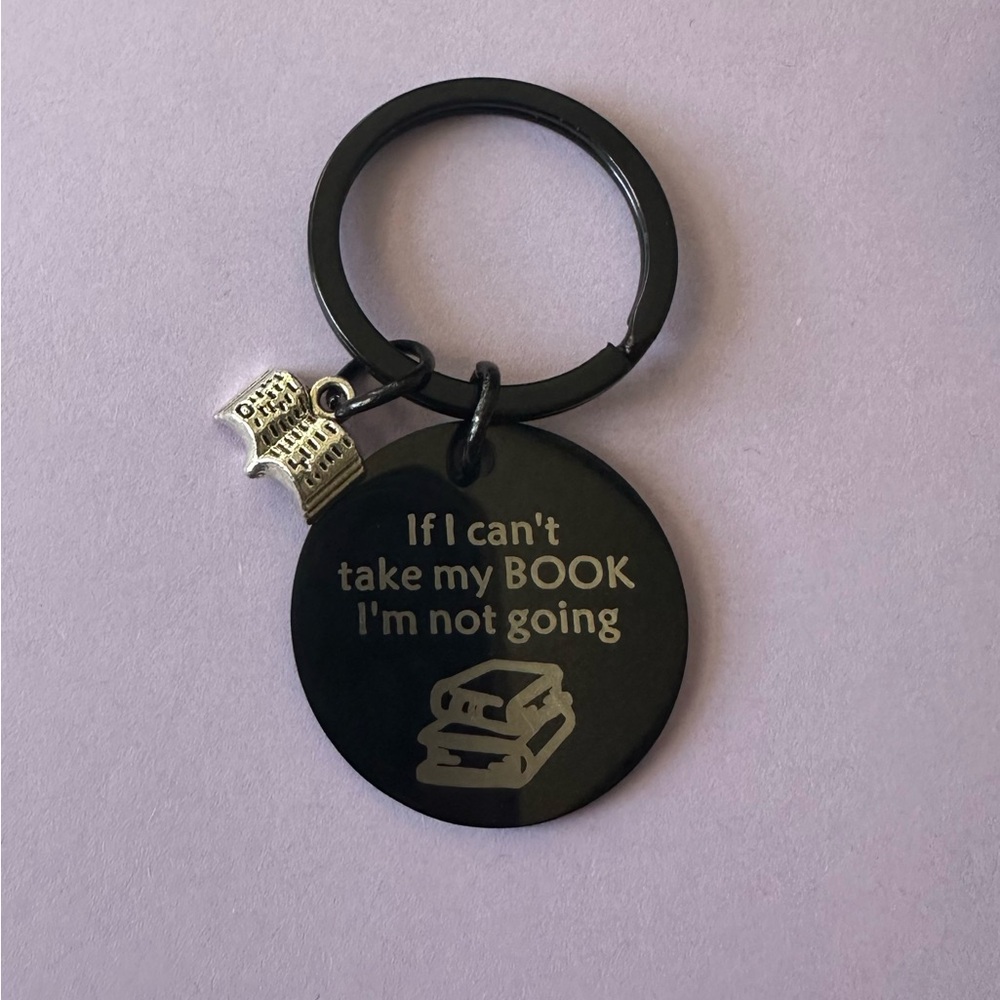 Black Book Lover Keychain with Book Charm